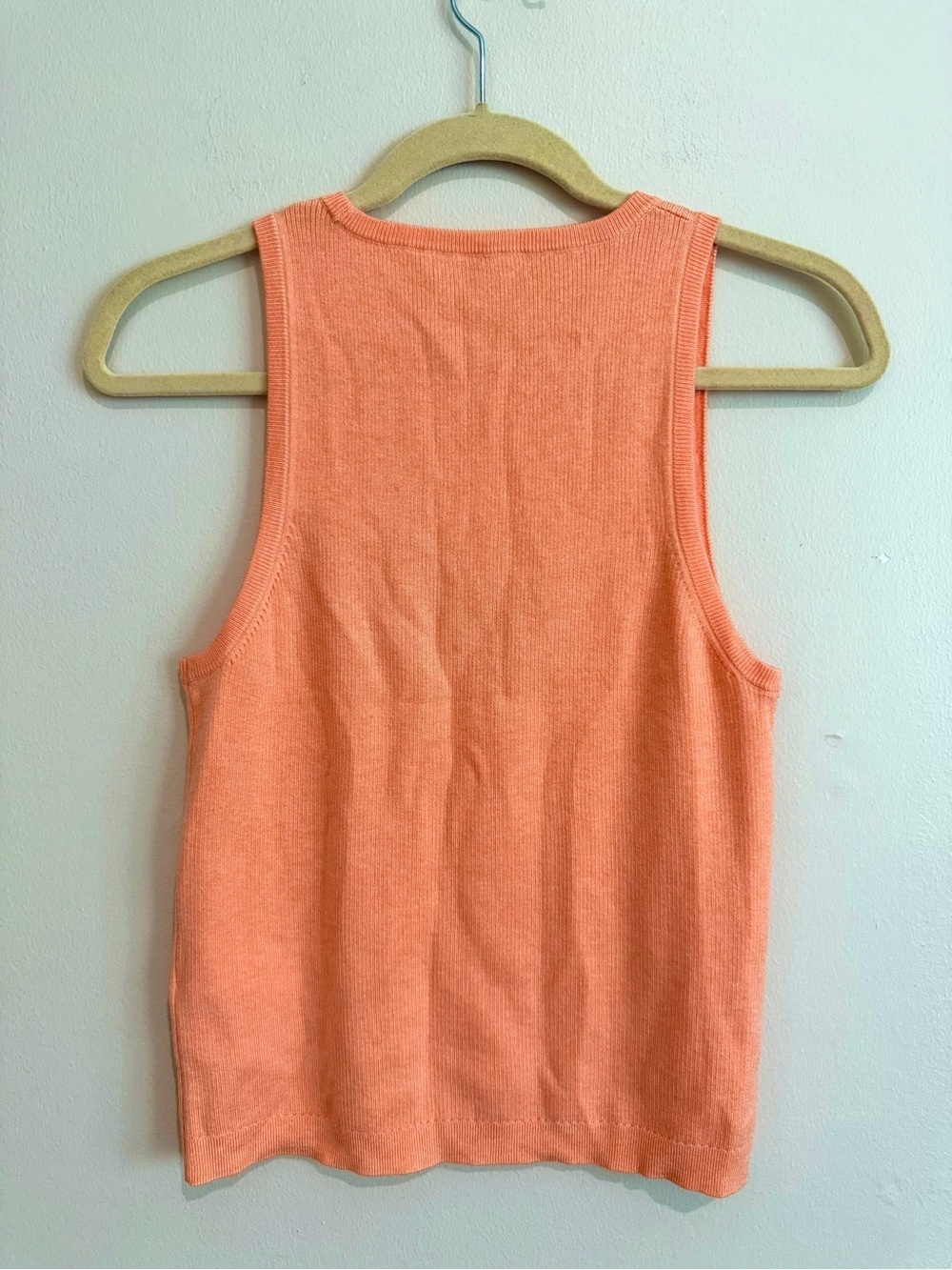 J.Crew Sweater Tank Orange Ribbed Silk Blend Style Preppy Summer Size M - Picture 6 of 9